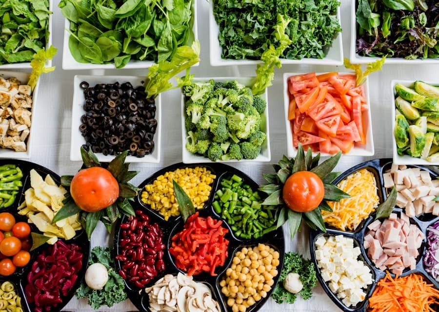 Fresh greens and vegetables